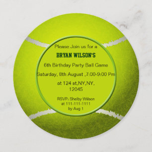 Sports Party Tennis theme photo Invites