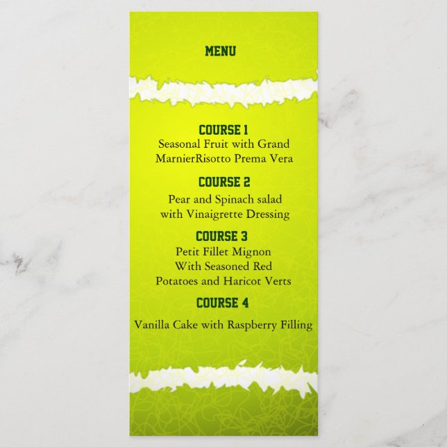 Sports Party Tennisntheme Personalise Menu cards (Front)