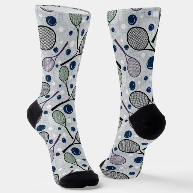 Sports pattern for tennis fans.  socks (Angled)