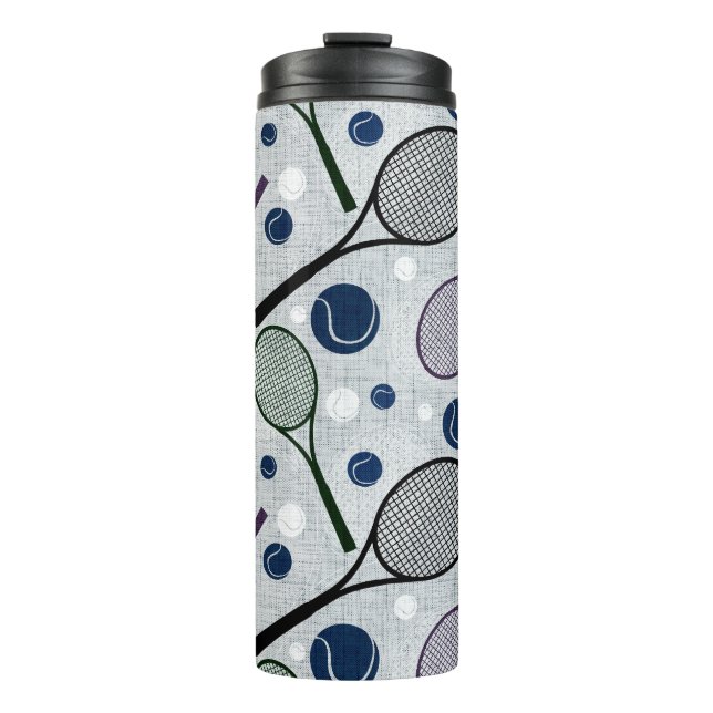 Sports pattern for tennis fans.  thermal tumbler (Front)