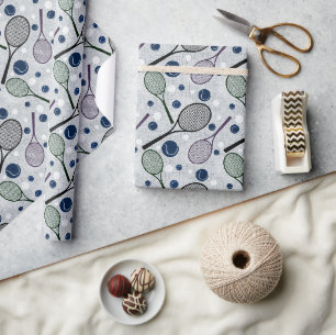 Sports pattern for tennis fans. wrapping paper