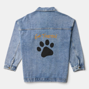 Sports Paw Print Team Name Fan Club Fun Denim Jacket