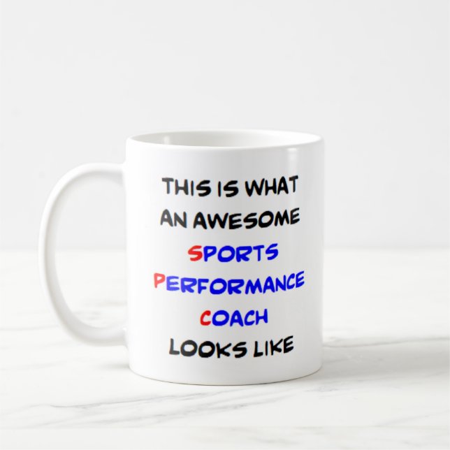 sports performance coach, awesome coffee mug (Left)
