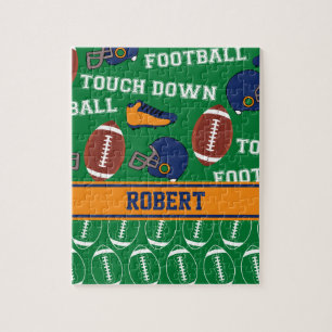 SPORTS Personalise Football Pattern for Children Jigsaw Puzzle