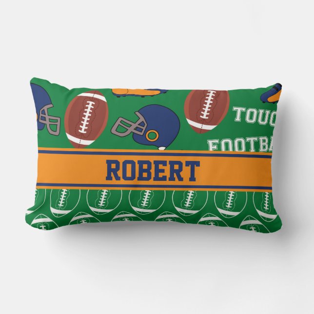 SPORTS Personalise Football Pattern for Man Cave Lumbar Cushion (Front)