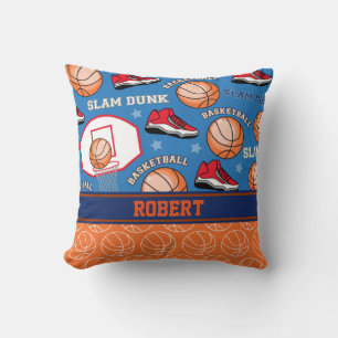 SPORTS Personalised Name Basketball Fan Pattern Cushion