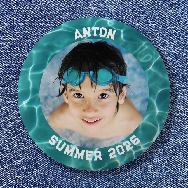 Sports Photo Aqua Green Swimming Pool Border 6 Cm Round Badge (Sports Photo Aqua Green Swimming Pool Border Button)