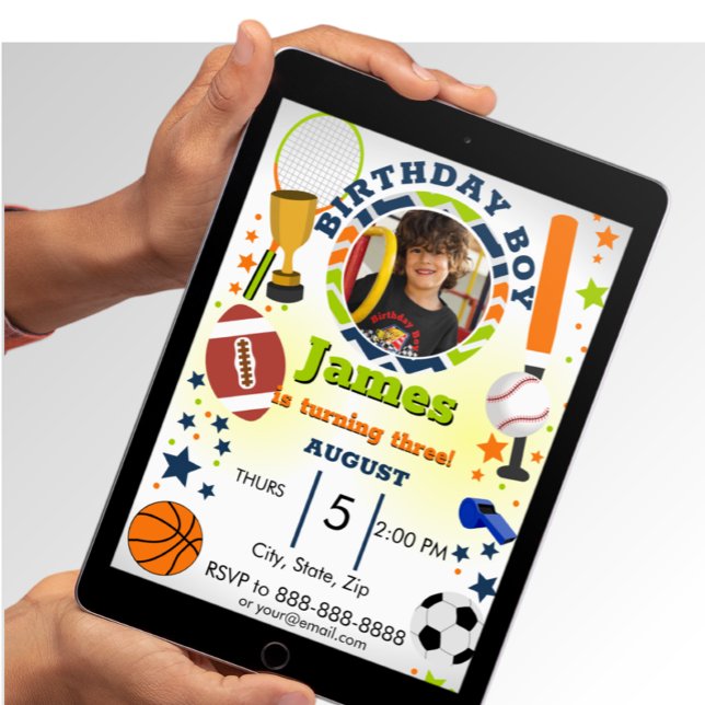 Sports Photo birthday Invitation (Creator Uploaded)