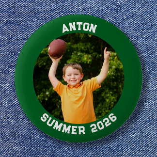 Sports Photo Forest Green Border 6 Cm Round Badge