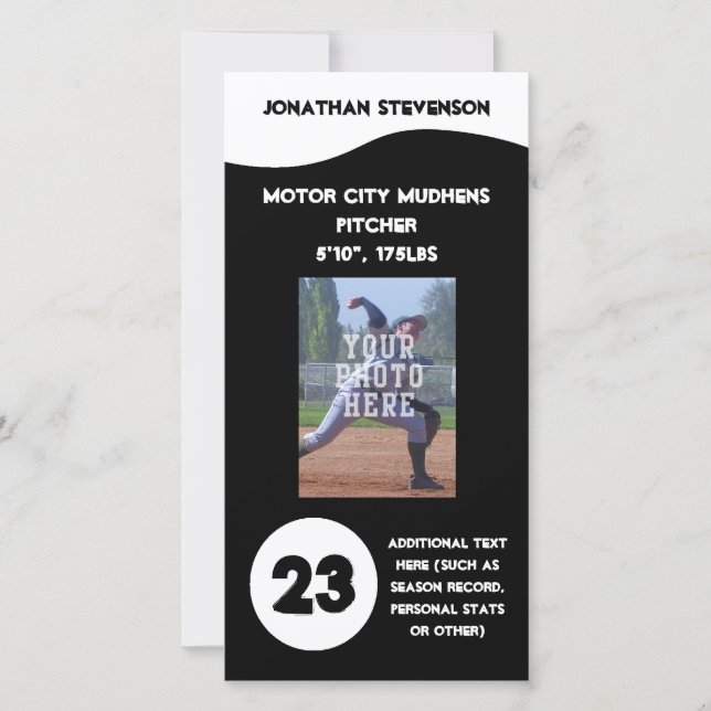 Sports Photo Trading Card, Custom Team (Front)