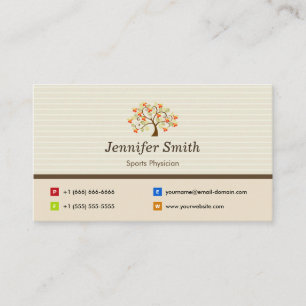 Sports Physician - Elegant Tree Symbol Business Card