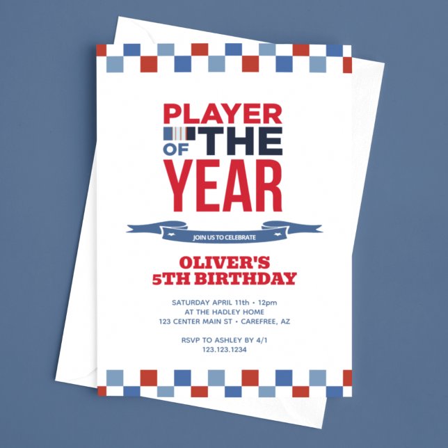 Sports Player Kid's Birthday Party Invitation (Creator Uploaded)