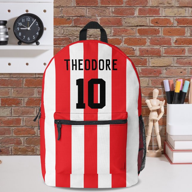 Sports Player Name and Number Monogram Printed Backpack (Creator Uploaded)