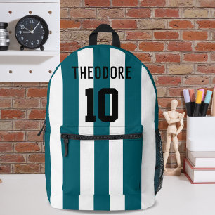 Sports Player Name and Number Monogram Printed Backpack