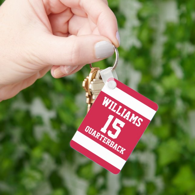 Sports Player Red and White Key Ring (Hand)