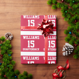 Sports Player Red and White Wrapping Paper