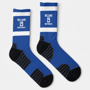 Sports Player Royal Blue and White Socks