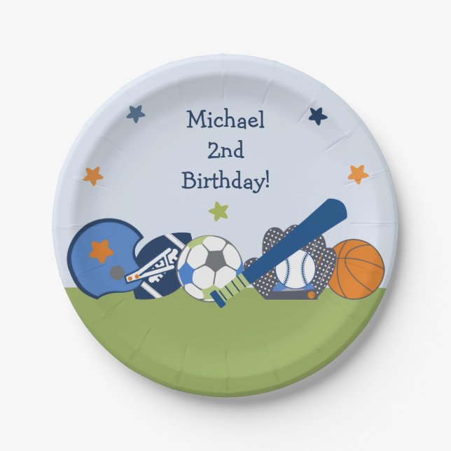 Sports Player Sport Party Plates (Front)