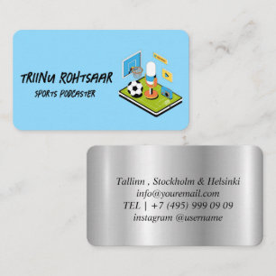 Sports Podcaster Business Card