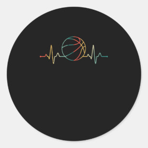 Sports Pulse Players Coaches Fans Basketball Classic Round Sticker