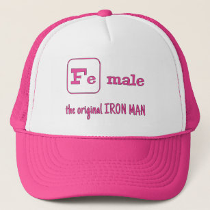 Sports pun female iron element pink trucker hat