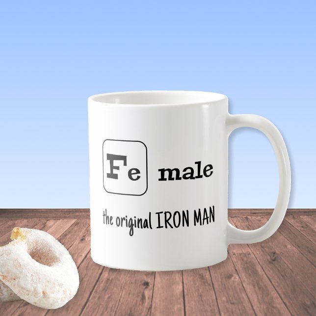 Sports pun iron element Fe male Coffee Mug (Creator Uploaded)