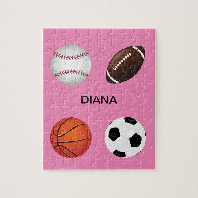 " SPORTS" PUZZLE WITH CHILDS NAME. (Vertical)
