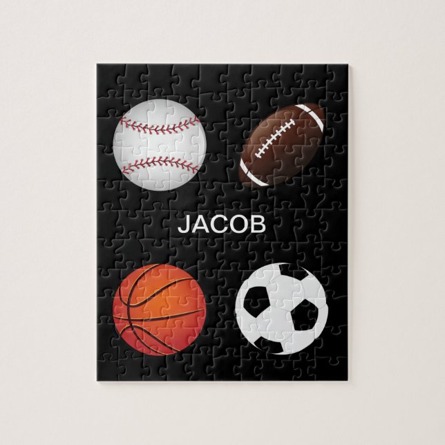 " SPORTS" PUZZLE WITH CHILDS NAME. (Vertical)