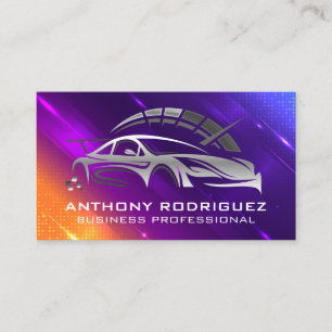 Sports Racing Car   Digital Background Business Card