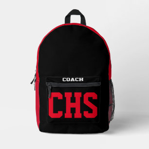 Sports School INITIALS Colours NAME Team Coach Printed Backpack