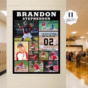 Sports Senior Night 11 Photo Collage Personalised Poster