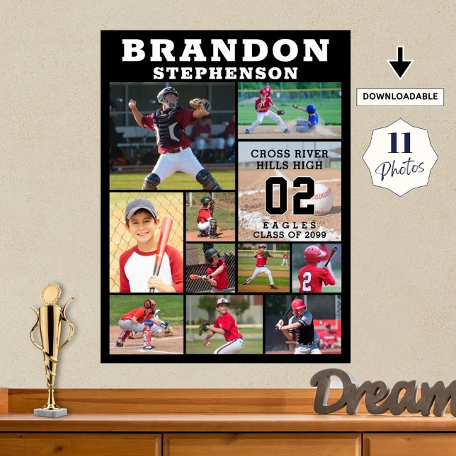 Sports Senior Night 11 Photo Collage Personalised Poster (Creator Uploaded)