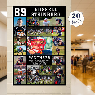 Sports Senior Night Graduation 20 Photo Collage Poster
