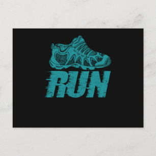 Sports Shoe Run Funny Running Sprint Jogging Postcard