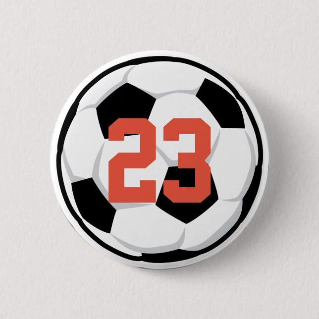 Sports Soccer Ball Player Number Team Spirit Fan 6 Cm Round Badge (Front)