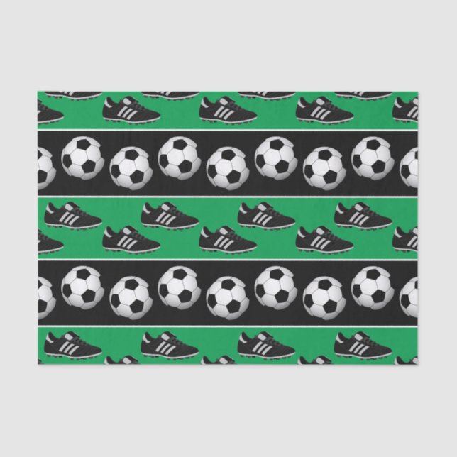 Sports soccer ball shoes party tissue paper (Front)