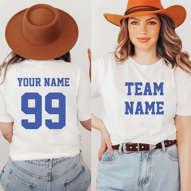 Sports Soccer Baseball Team Front Back Name Number T-Shirt (Creator Uploaded)
