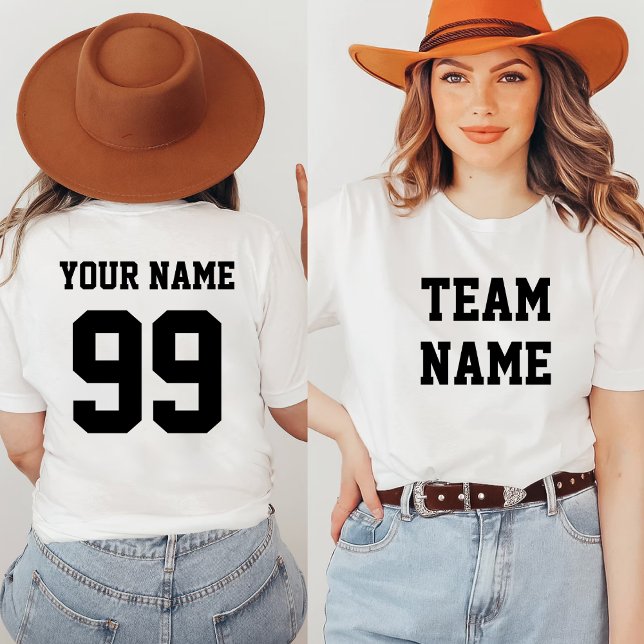 Sports Soccer Baseball Team Front Back Name Number T-Shirt (Creator Uploaded)