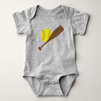 Sports Softball Baby Bodysuit