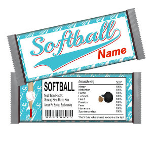 Sports Softball Birthday Candy Bar Wrapper Favours Notepad