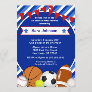 Sports Sport Baby Shower invitation Boy