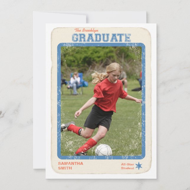 Sports Star Graduation Invitation (Front)