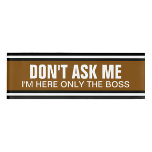 SPORTS STRIPES - Brown Black White + your ideas Name Tag
