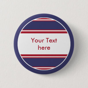 Sports Stripes Button USA / ENGLAND + your text