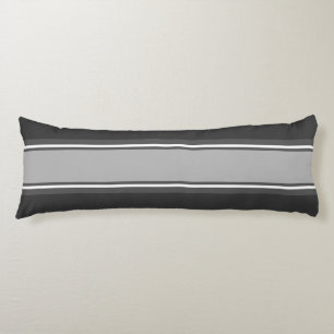 Sports Stripes grey white + your backgr. colour Body Cushion