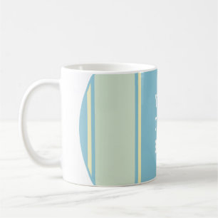 SPORTS STRIPES - Pastel Blue Yellow + your text Coffee Mug