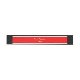 SPORTS STRIPES - Red Black White + your text Wraparound Address Label