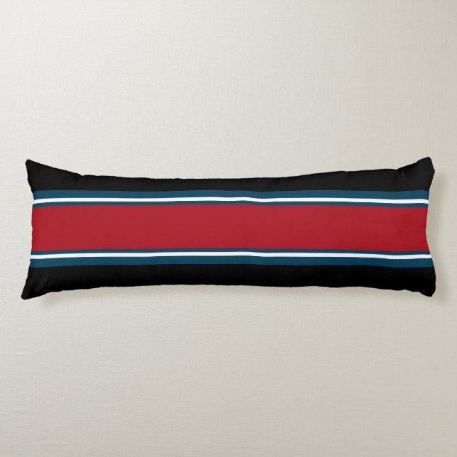 Sports Stripes red blue + your backgr. colour Body Cushion (Front)
