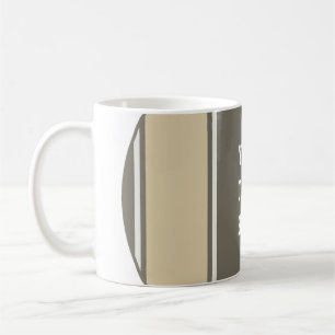 SPORTS STRIPES - Sand Stone + your text Coffee Mug