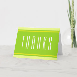 SPORTS STRIPES - Spring Green + your text Thank You Card